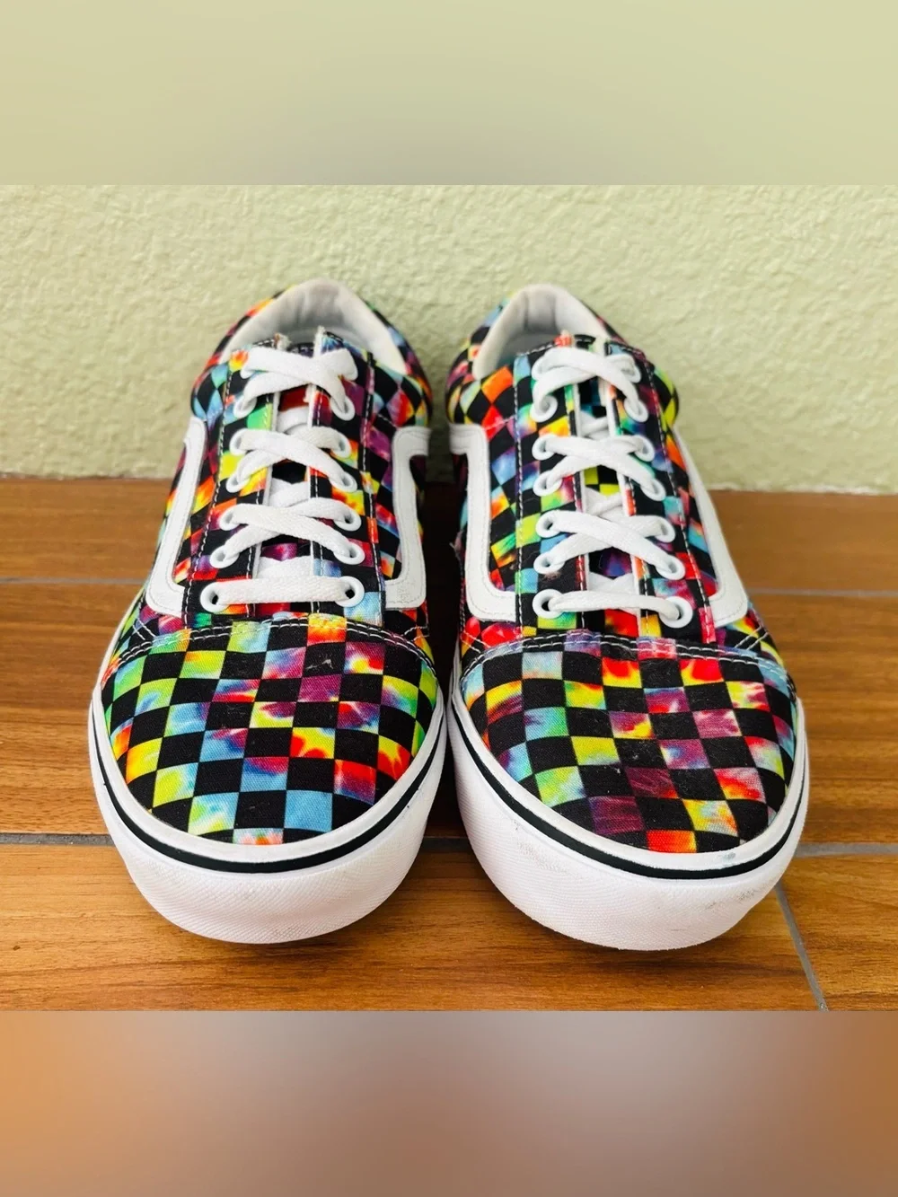 Vans Checkerboard Low Top Sneakers in Black Multicolor